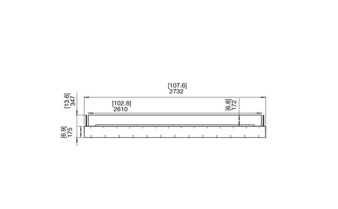 Ecosmart Fire Flex 104BN Bench Fireplace Insert - Black Finish / Stainless Steel Burner - ESF.FX.104BN